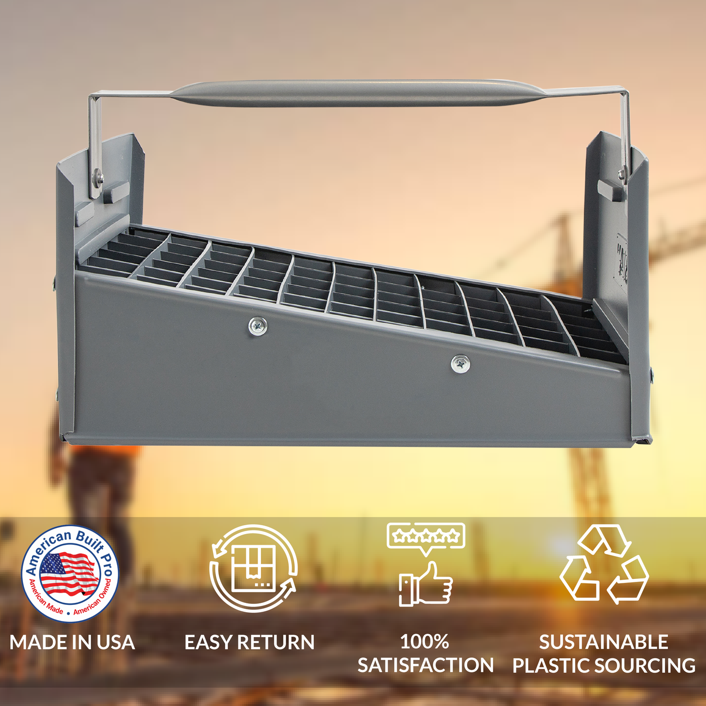 Nipple Caddy for 3/4" nipples holds 66 nipples each strong no-rust HDPE plastic