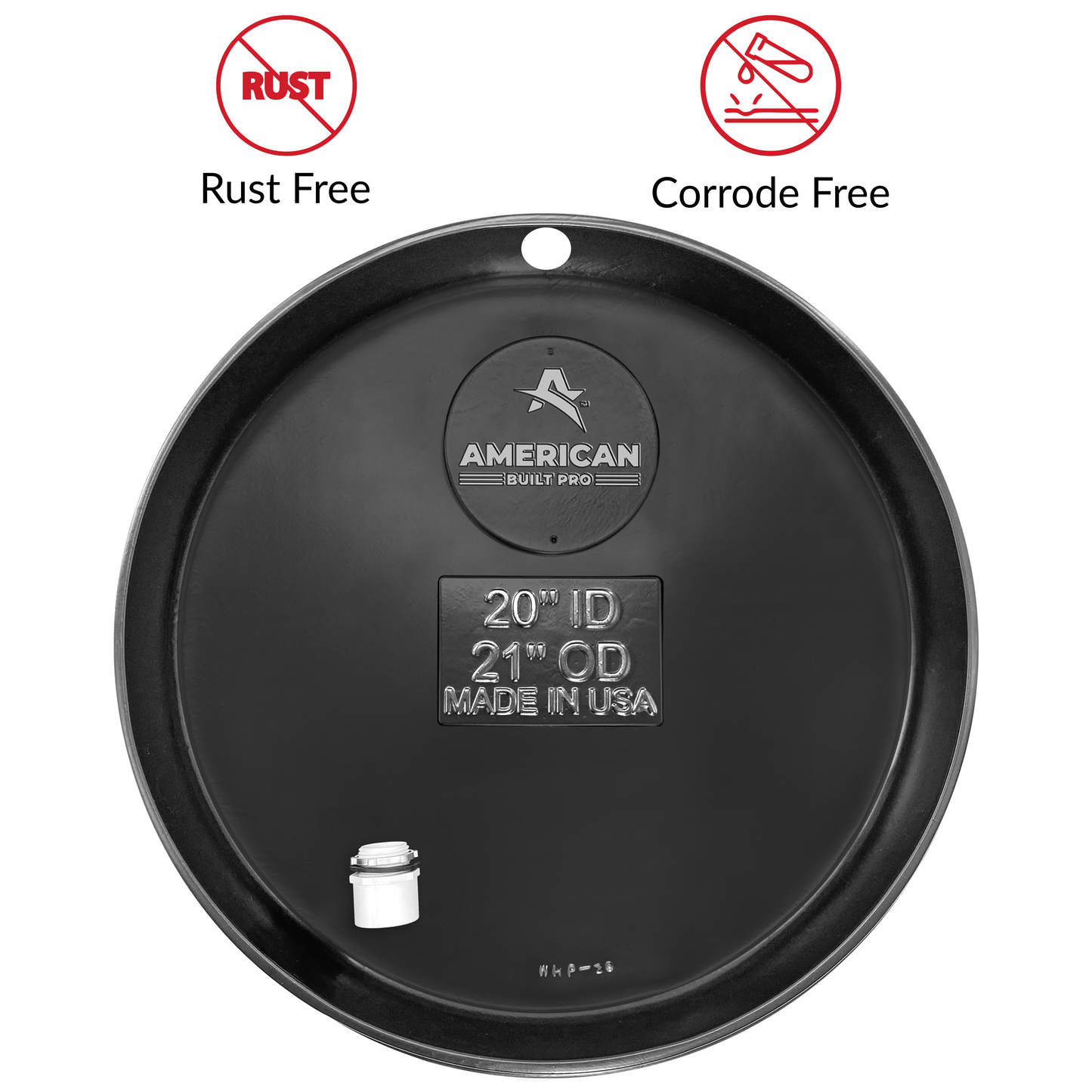 Pre-Drilled Plastic Water Heater Pan incl drainhose adapter