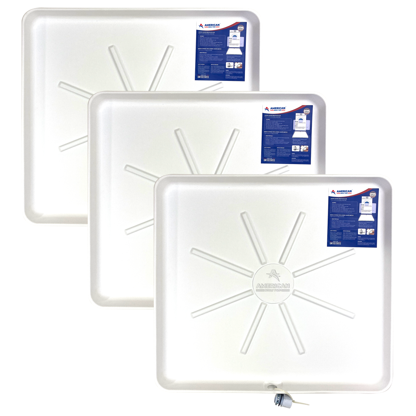 Washing Machine Pan White incl drainhose adapter