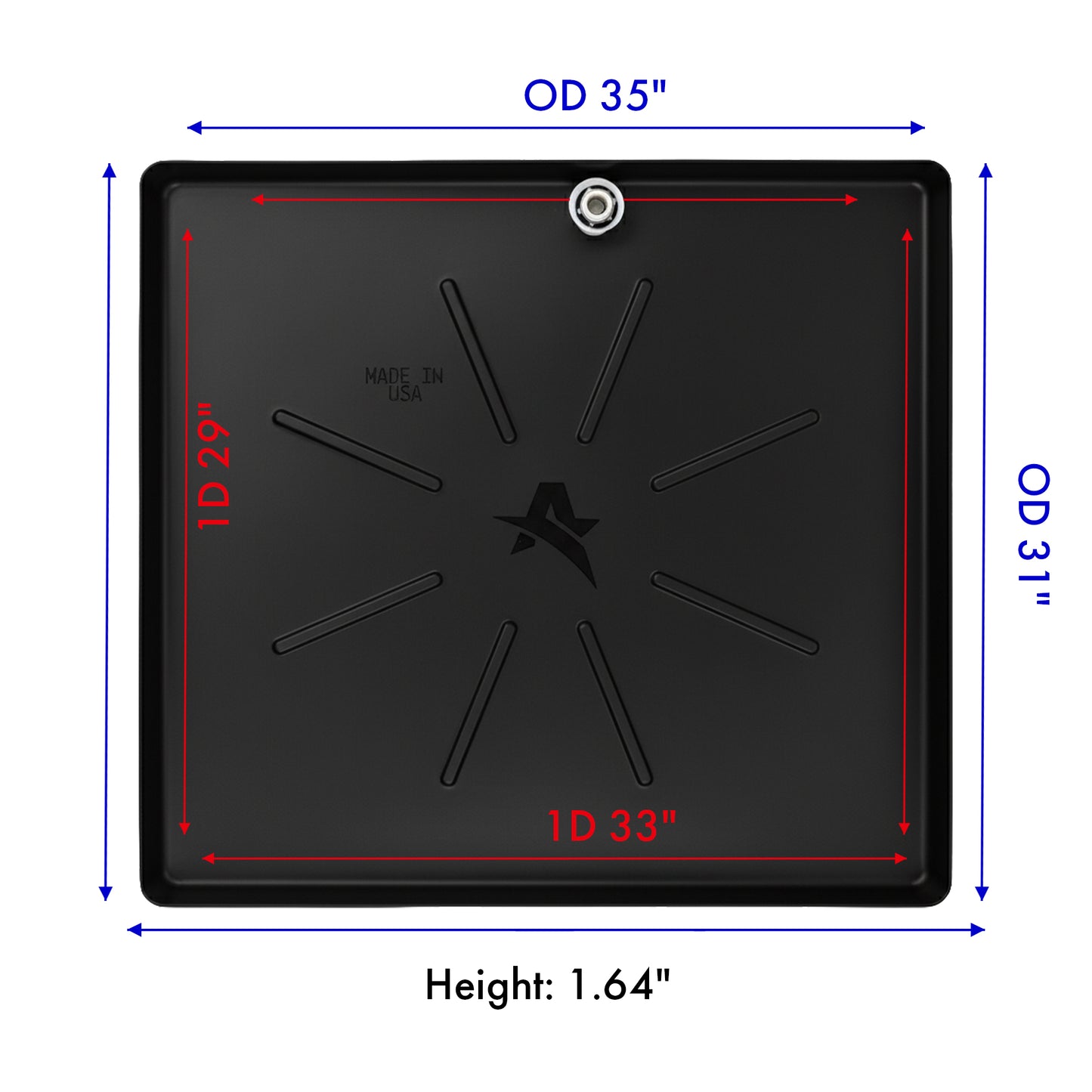 Front-Loading Washing Machine Drain Pan - Black