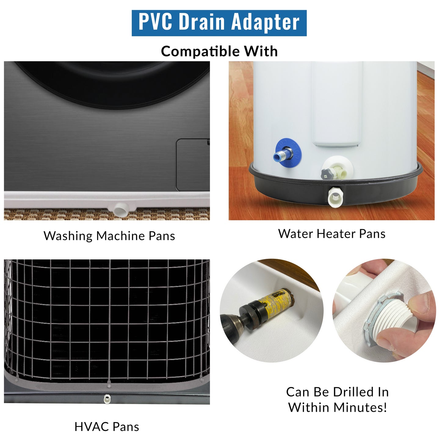 1" Drainhose Adapter extra for all American Built Pro drain pans