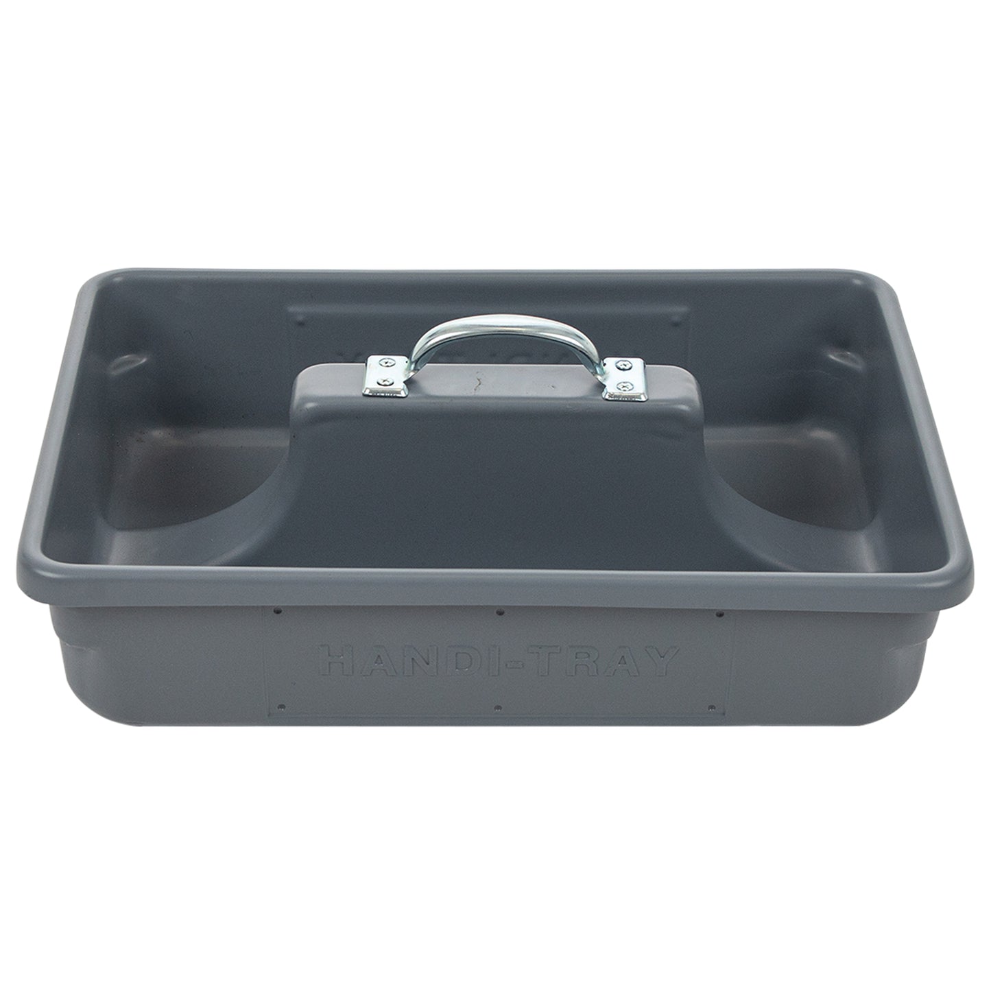 Pro-grade medium sized 18"x12.5"x6" Tote/tool Tray HDPE with reinforced handles, Gray