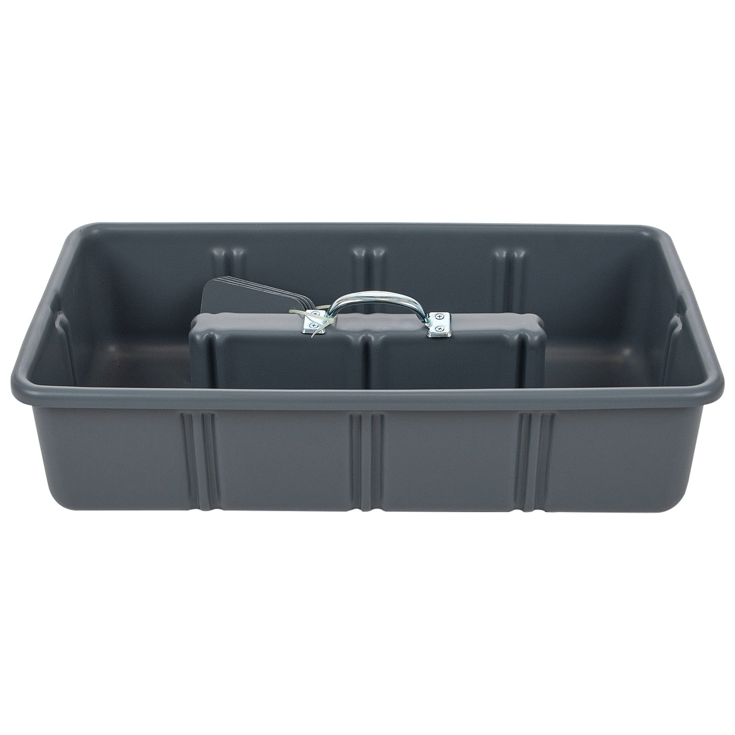 Pro-grade Large sized 25.75"x13.5"x6.5" Tote/tool Tray, includes 6 dividers, HDPE with reinforced handle