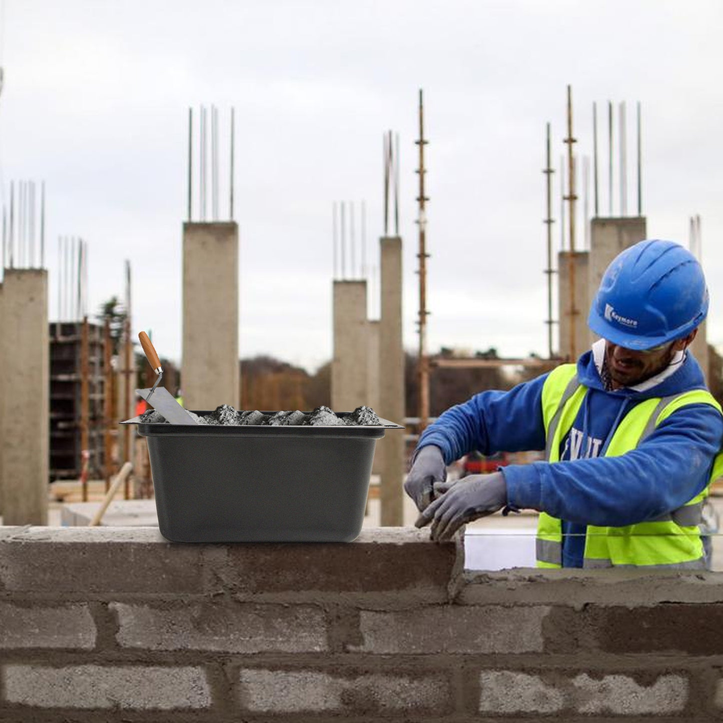 Deep Black plastic utility tub for in cavity setting or general use