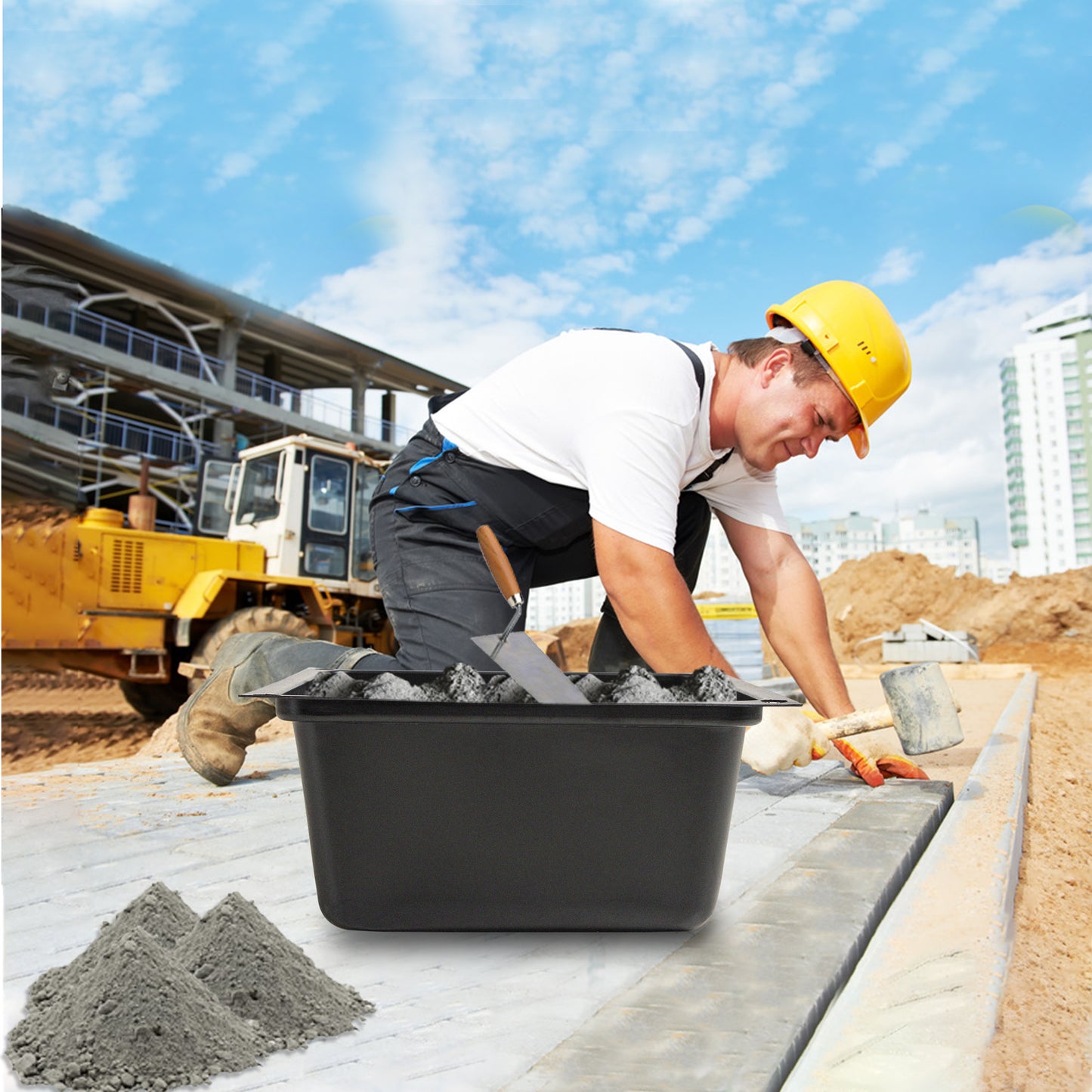 Deep Black plastic utility tub for in cavity setting or general use