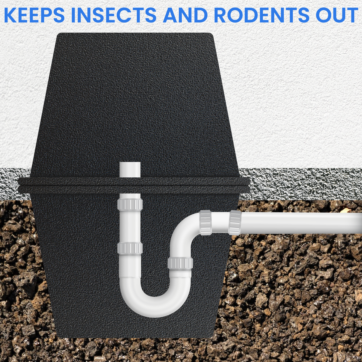 Deep Black plastic utility tub for in cavity setting or general use