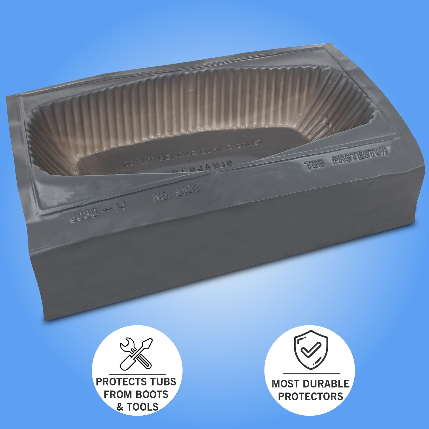 Tub Protector, 60 in x 30 in Plastic wFoam bottom tubs up to 16 in H, 35PK