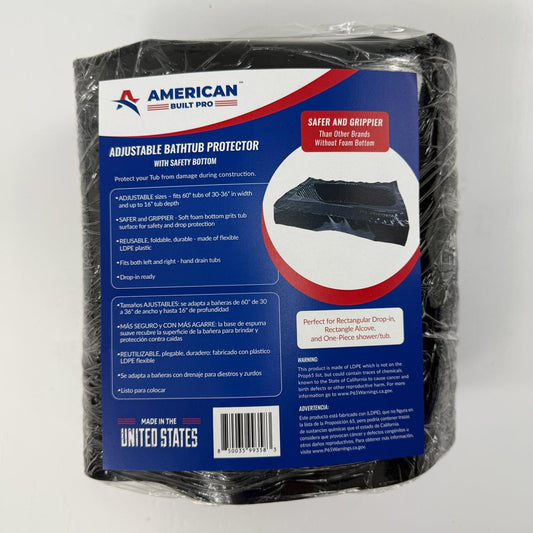 Tub Protector, 60 in x 30 in LDPE plastic w foam bottom tubs up to 16 in depth