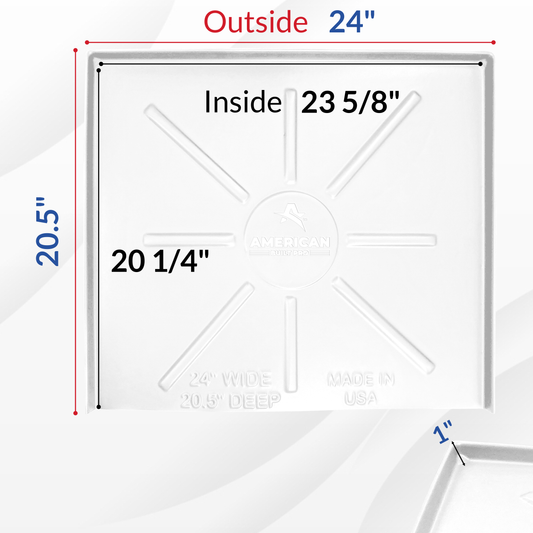 Dishwasher Drain Pan 24 inch x 20.5 inch - White
