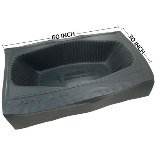 Tub Protector, 60 in x 30 in plastic w foam bottom tubs up to 18 in H, 35PK
