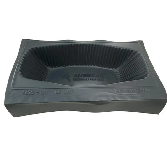 Tub Protector, 60 in x 30 in plastic w foam bottom tubs up to 18 in H, 35PK