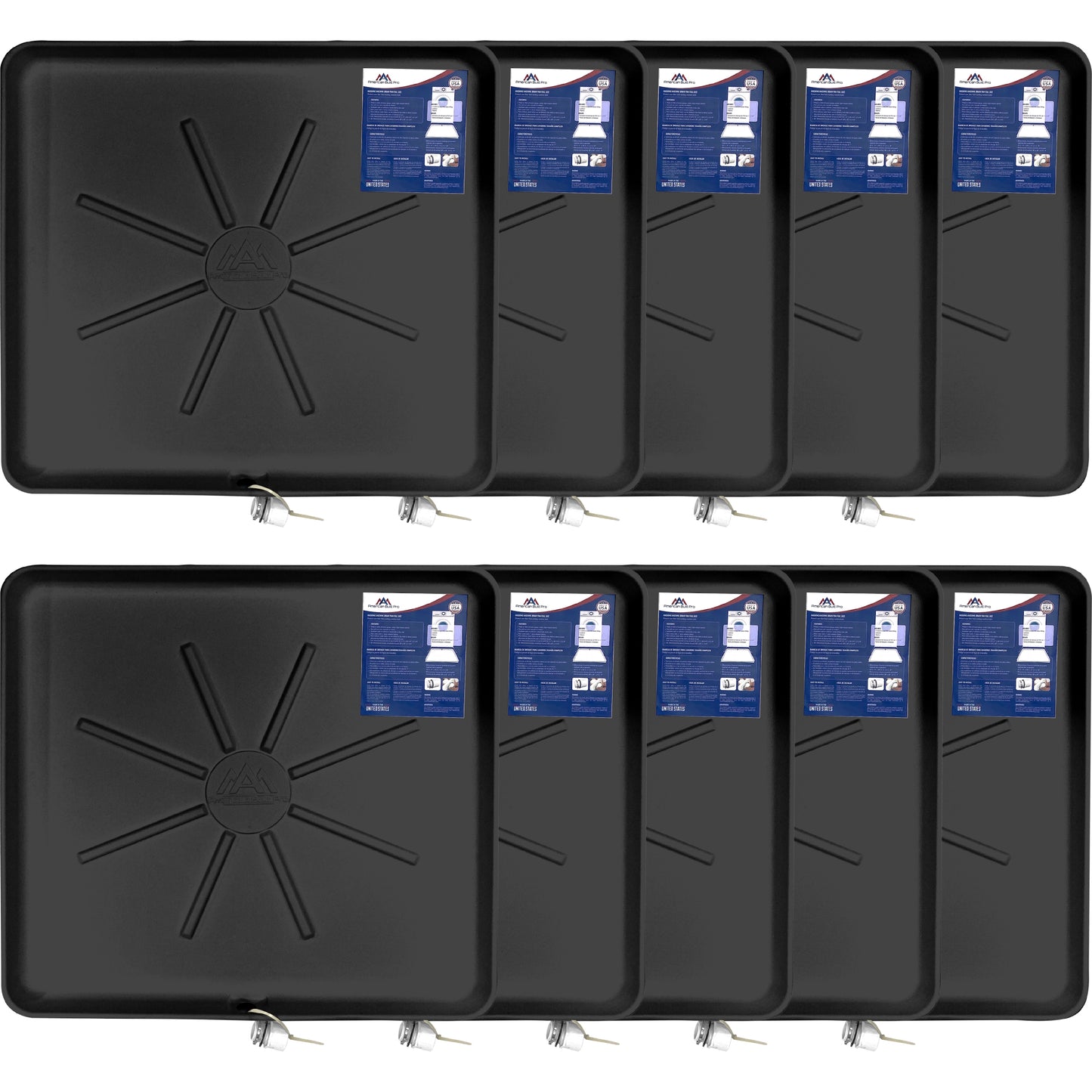 Washing Machine Pan Black incl drainhose adapter