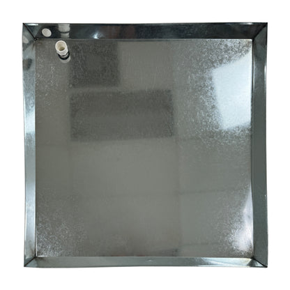 Galvanized Steel Pan Pre-drilled Side Drain with PVC 1-inch Slip Adapter