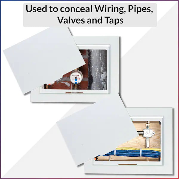 Access Panel, 9 in x 6 in White Plastic Two-Piece