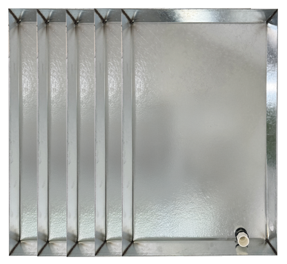 Galvanized Steel Pan Pre-drilled Side Drain with PVC 1-inch Slip Adapter