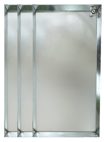 Galvanized Steel Pan Pre-drilled Side Drain with PVC 1-inch Slip Adapter