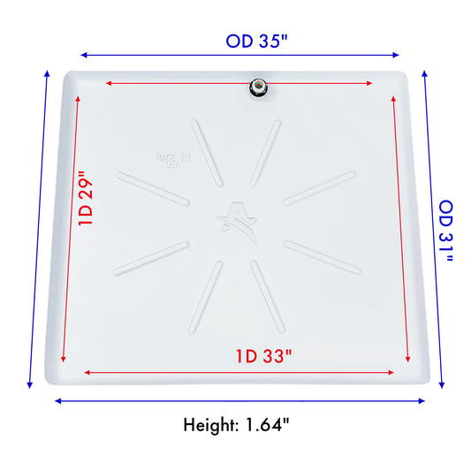 Front-Loading Washing Machine Drain Pan - White