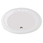 18" x 20" Round white Sink  includes mounting tabs, screws and overflow tubing