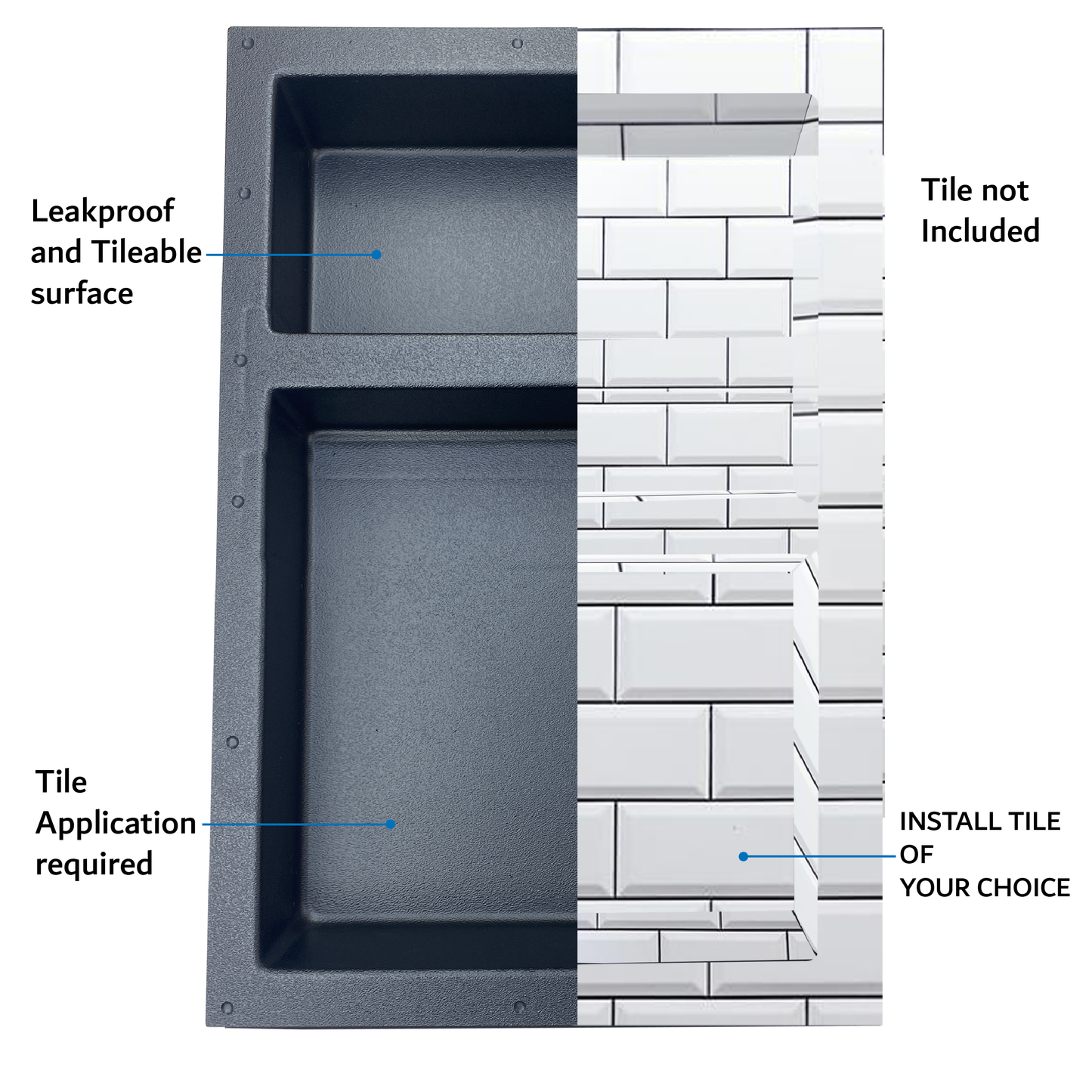 Shower Niche Rectangle Template wSplit Section