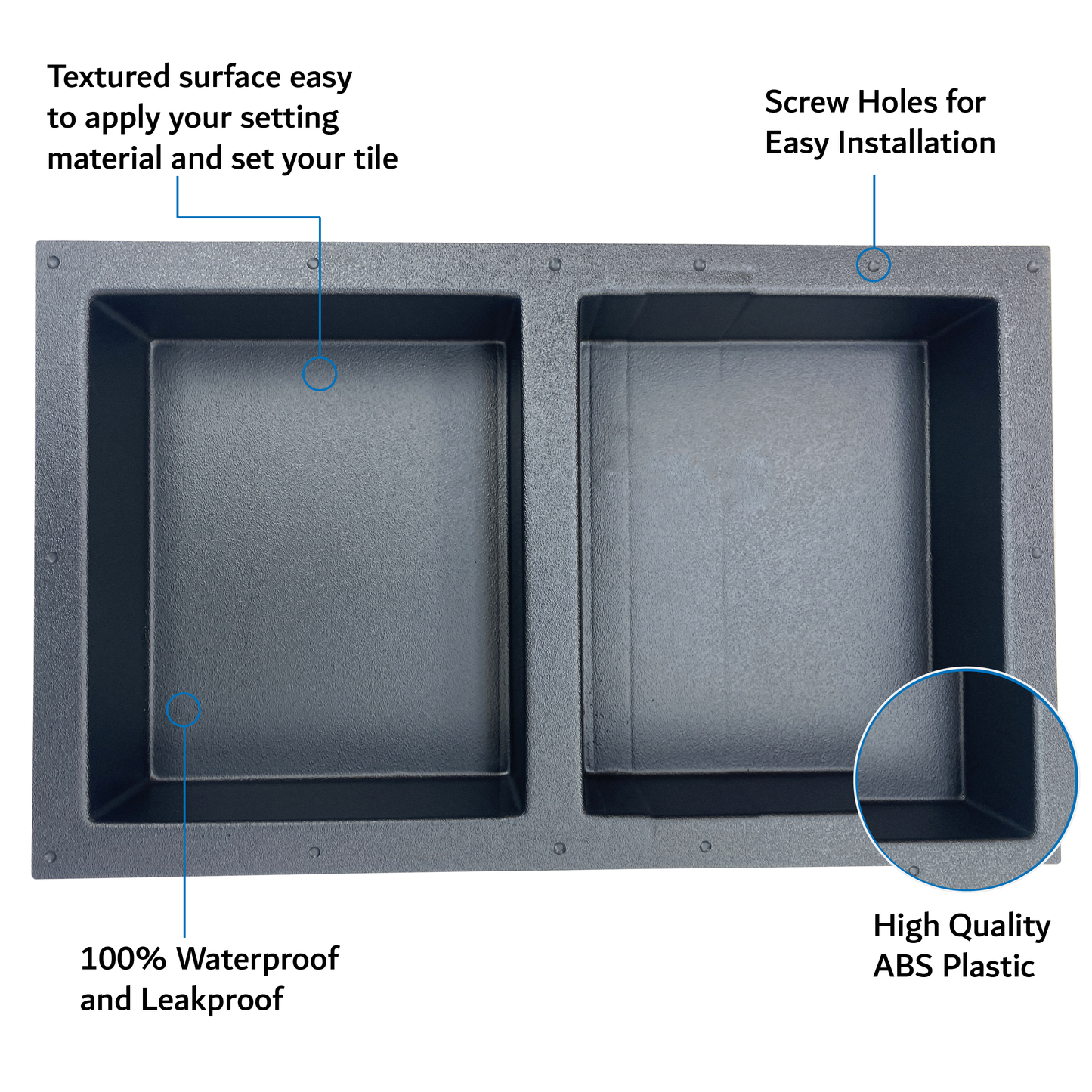 Shower Niche Rectangle Template wSplit Equal Section