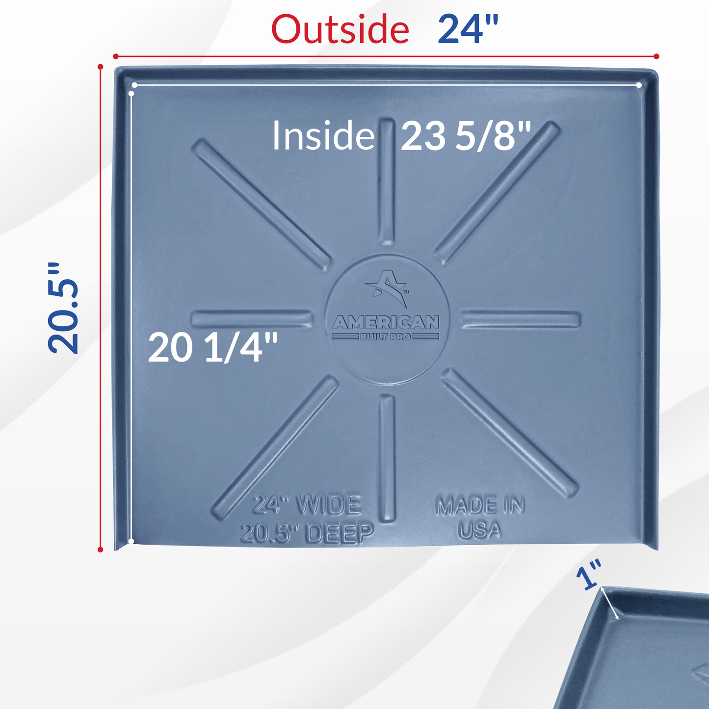 Dishwasher Drain Pan 24 inch x 20.5 inch - Grey