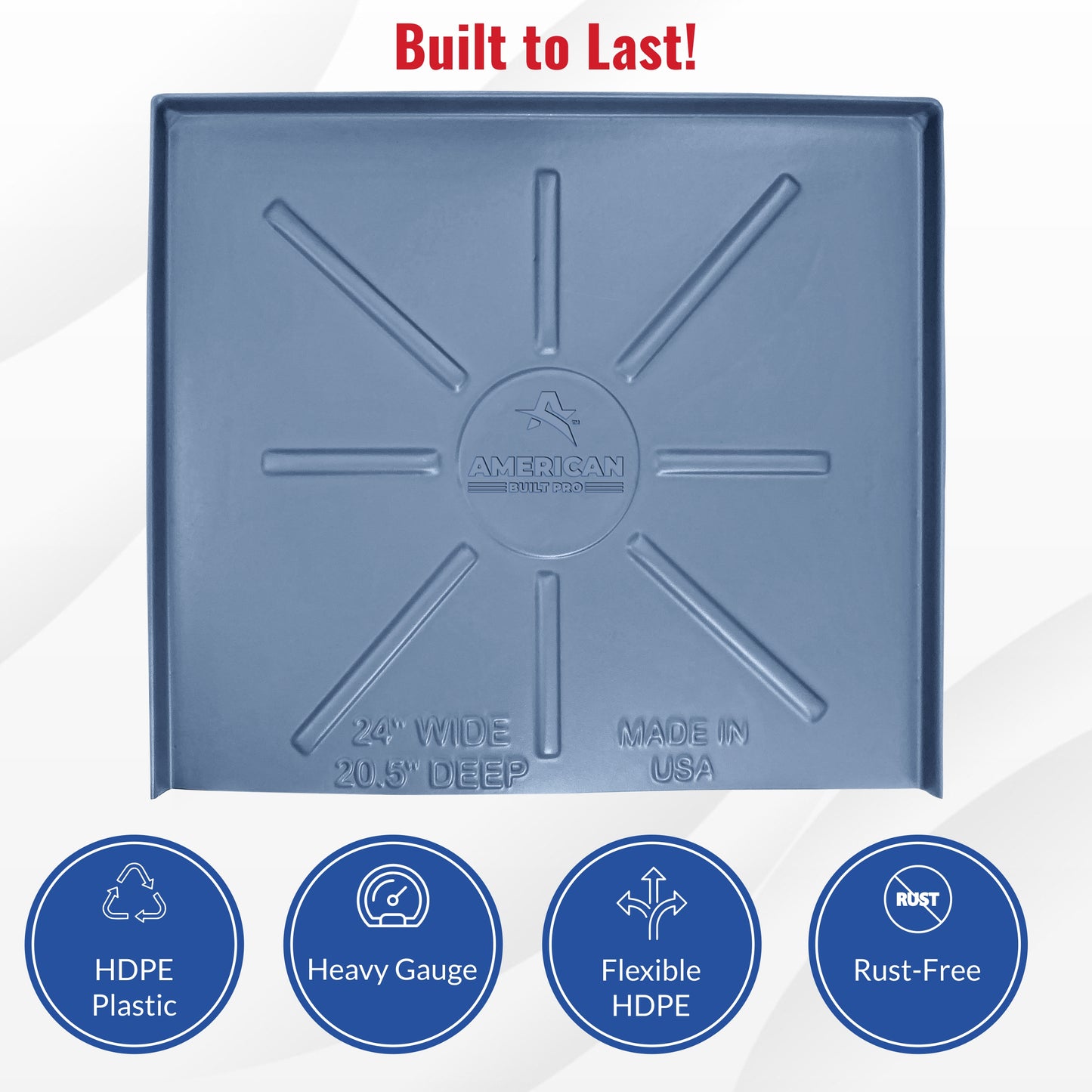 Dishwasher Drain Pan 24 inch x 20.5 inch - Grey